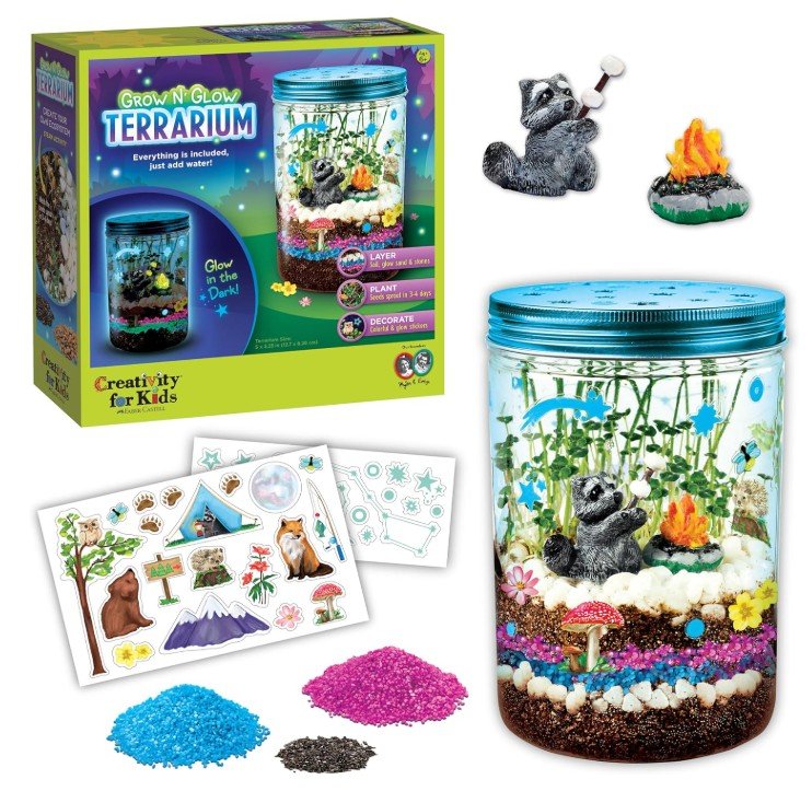 Creativity Grow 'N Glow Terrarium Kit for Kids - Educational Science Kits
(Amazon)