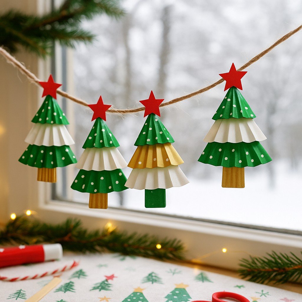 Christmas cupcake garland