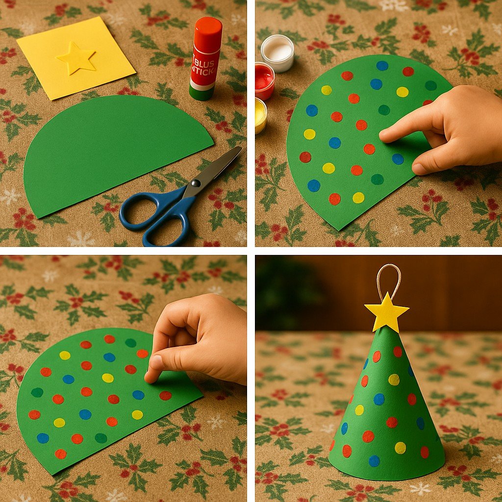 Cone-Shaped Christmas Tree step by step tutorial