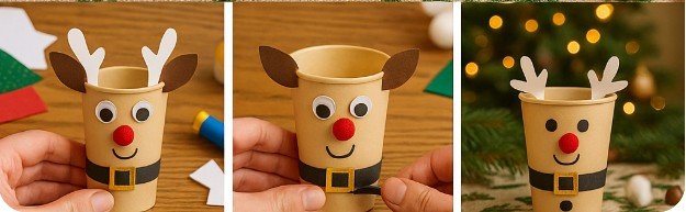 Paper cup Reindeer, craft for kids